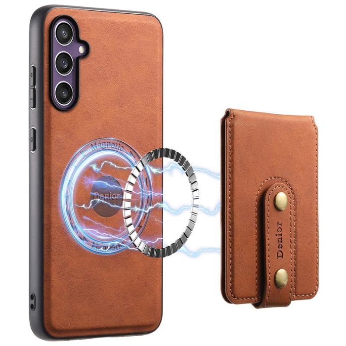 DENIOR - DENIOR D14 Samsung Galaxy S23 FE Fodral KonstLäder Brun