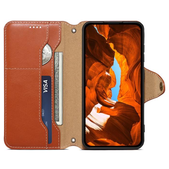 DENIOR - DENIOR Samsung Galaxy A34 5G Plånboksfodral Konstläder - Brun