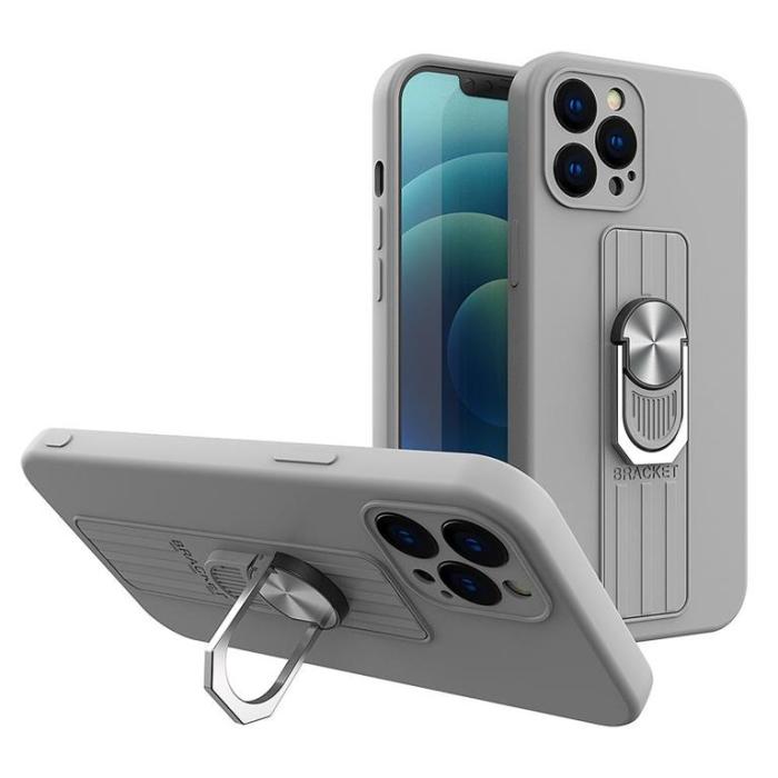 OEM - iPhone 11 Pro Max Mobilskal med Ringhållare - Silver
