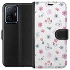 iSecrets - Pl&aring;nboksfodral till Xiaomi 11T med Blommor och fj&auml;rillar