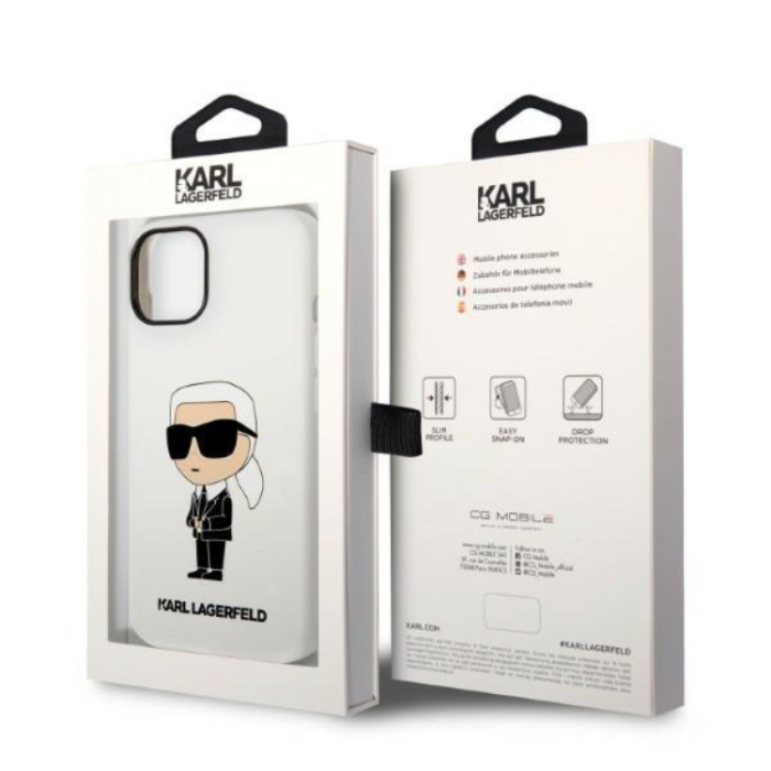 KARL LAGERFELD - Karl Lagerfeld iPhone 14 Skal Silicone Ikonik - Vit