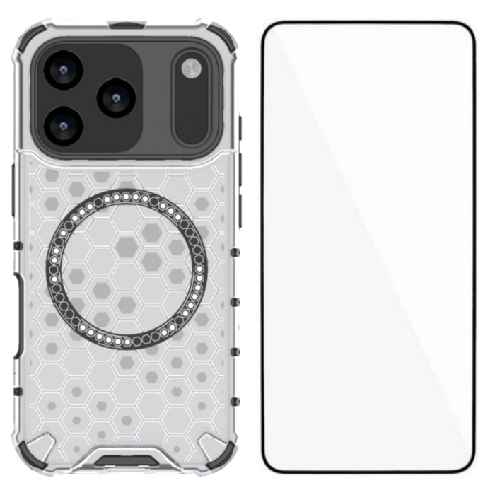 WANLONFENG - WANLONFENG iPhone 17 Pro Mobilskal Magsafe med Härdat Glas