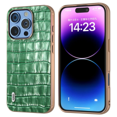 ABEEL - ABEEL iPhone 16 Pro Max Mobilskal Äkta läder Crocodile - Grön