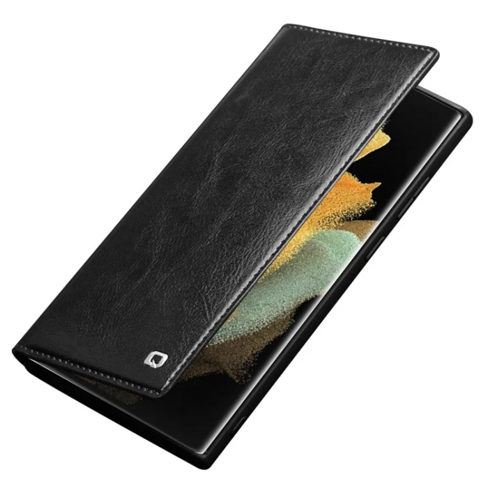 QIALINO - QIALINO Galaxy S23 Ultra Plånboksfodral Äkta Läder