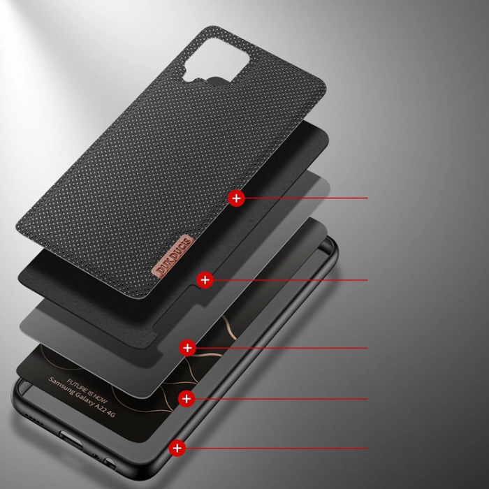 Dux Ducis - Dux Ducis Fino Skal nylon material till Galaxy A22 4G- Svart