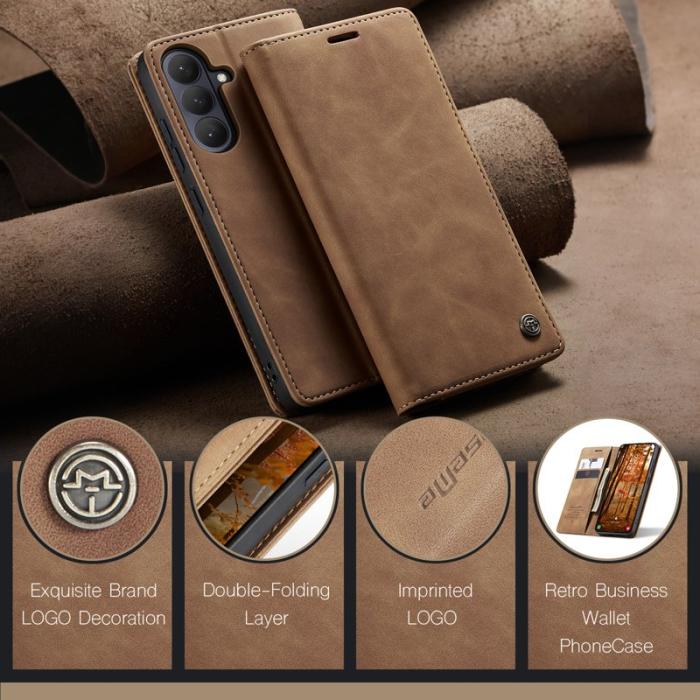Caseme - CaseMe Plånboksfodral för Samsung Galaxy S26 Plus Konstläder Ställ - Brun