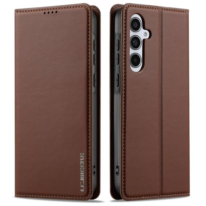 LC.imeeke - LC.IMEEKE Plånboksfodral för Samsung Galaxy S26 Plus Konstläder Ställ - Brun