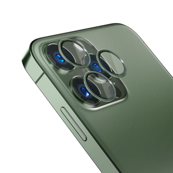 3MK - 3MK iPhone 13 Pro/13 Pro Max härdat glas Kameraskydd - Grön