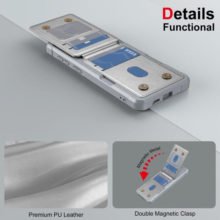 OEM - Mobilfodral för Samsung Galaxy S26 Plus Kickstand Kortfack - Silver