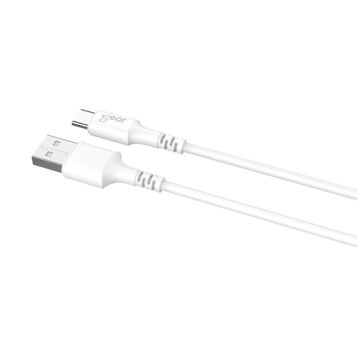 GEAR - GEAR Laddkabel USB-C till USB-A kabel 2.0 2m Vit gen2 Rund