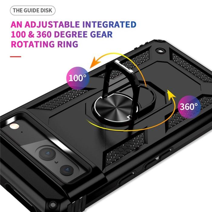 UTGATT1 - Google Pixel 7 Skal Ringhållare Rotatable Kickstand - Svart