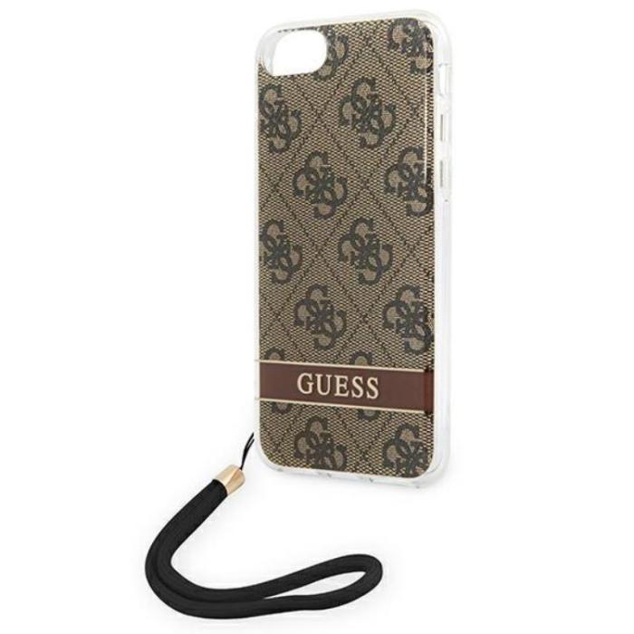 Guess - Guess iPhone 7/8/SE (2020/2022) Skal Print Strap - Brun