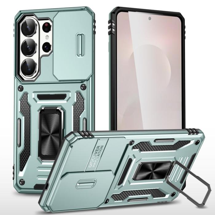 OEM - Mobilskal för Samsung Galaxy S26 Ultra Kickstand PC + TPU - Grön