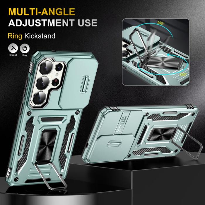 OEM - Mobilskal för Samsung Galaxy S26 Ultra Kickstand PC + TPU - Grön