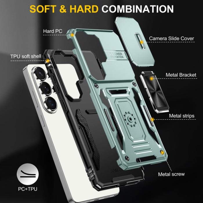 OEM - Mobilskal för Samsung Galaxy S26 Ultra Kickstand PC + TPU - Grön