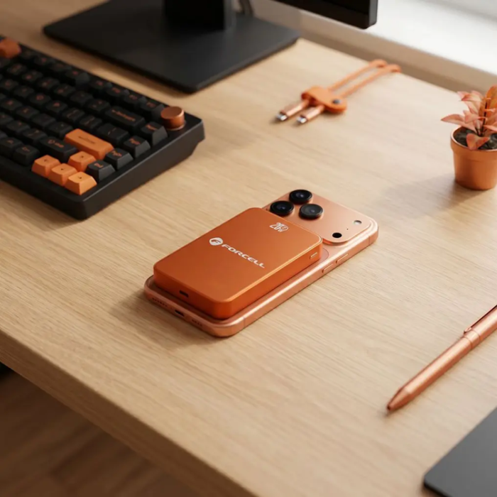 Forcell - Forcell Powerbank 10000 mAh Magsafe 15W Superslim - Orange