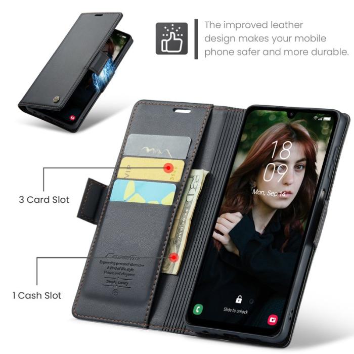 Caseme - CASEME Plånboksfodral Konstläder för Samsung Galaxy A16 5G - Svart