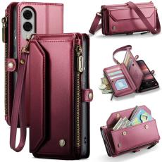 Caseme - CASEME Pl&aring;nboksfodral Konstl&auml;der f&ouml;r Samsung Galaxy S25 Edge - Vinr&ouml;d