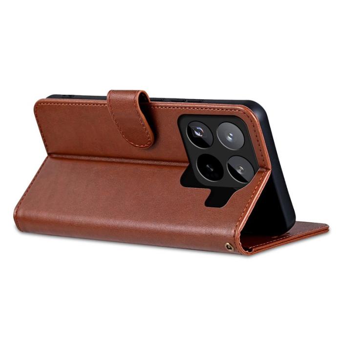 AZNS - AZNS Xiaomi 15 Pro Plånboksfodral Anti-Scratch Konstläder - Brun