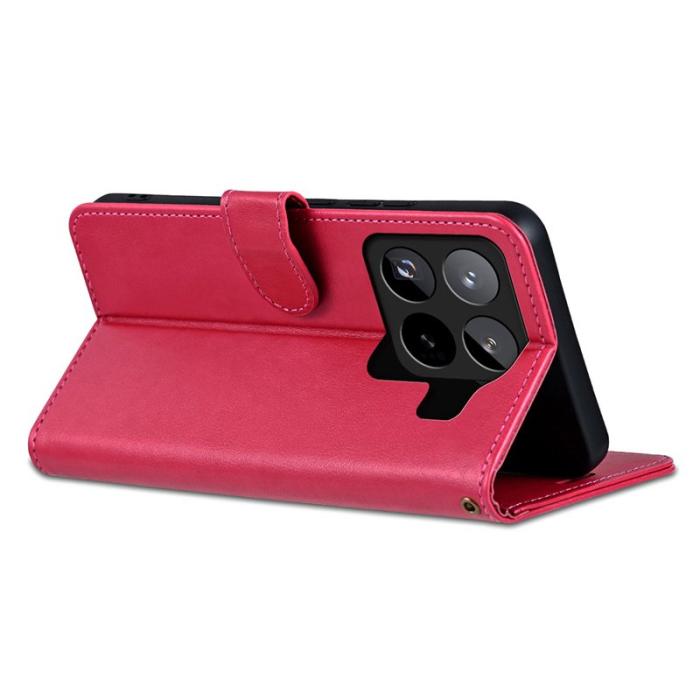 AZNS - AZNS Xiaomi 15 Pro Plånboksfodral Anti-Scratch Konstläder - Röd