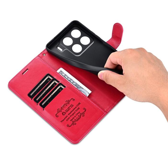 AZNS - AZNS Xiaomi 15 Pro Plånboksfodral Anti-Scratch Konstläder - Röd
