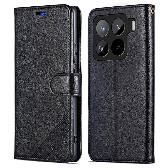 AZNS - AZNS Xiaomi 15 Pro Plånboksfodral Anti-Scratch Konstläder - Svart