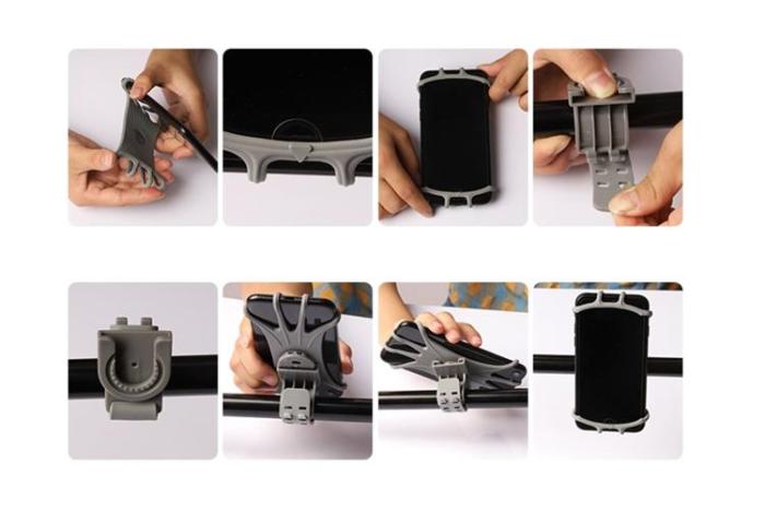 OEM - Swivel Cykelhållare Silikon med Replaceable Head - Svart