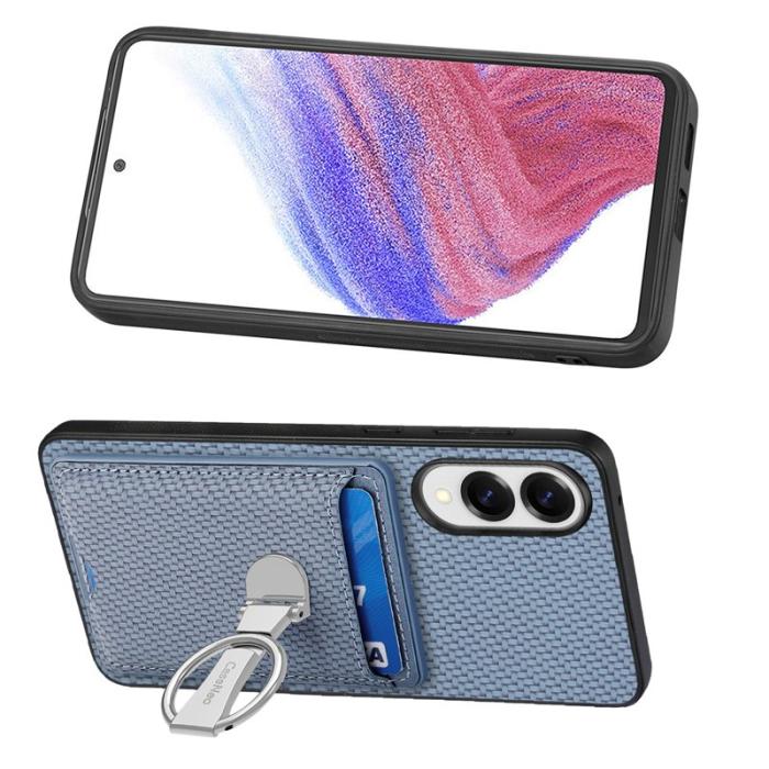 CASENEO - D.G Ming Mobilskal till Samsung Galaxy S25 Edge Äkta läder - Blå