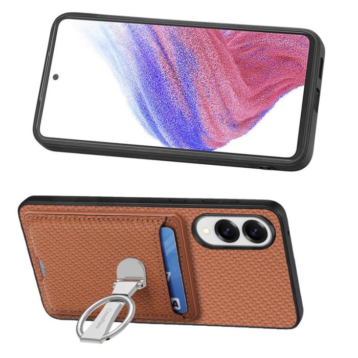 CASENEO - D.G Ming Mobilskal till Samsung Galaxy S25 Edge Äkta läder - Brun