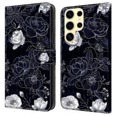 OEM - Samsung Galaxy S26 Ultra Pl&aring;nboksfodral St&auml;llning Konstl&auml;der Blommor