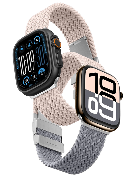 [2-Pack]AmazingThing Apple Watch 45/46/49mm Armband Blend - Grå/Rosa | 5122 | AlltMobil