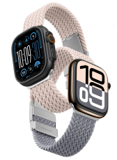 AmazingThing - [2-Pack]AmazingThing Apple Watch 45/46/49mm Armband Blend - Grå/Rosa