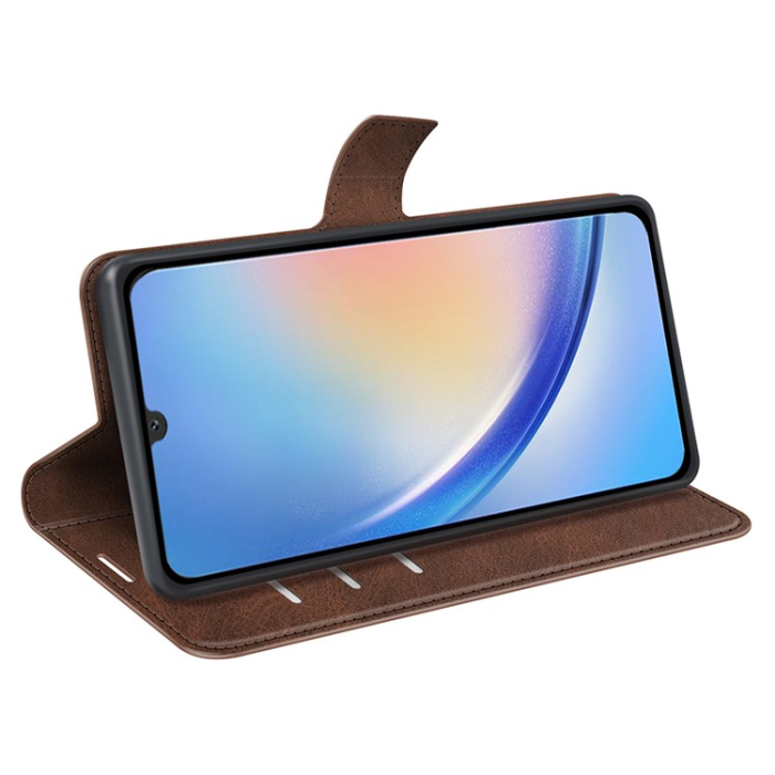OEM - Galaxy A24 4G Plånboksfodral Folio Flip Calf - Brun