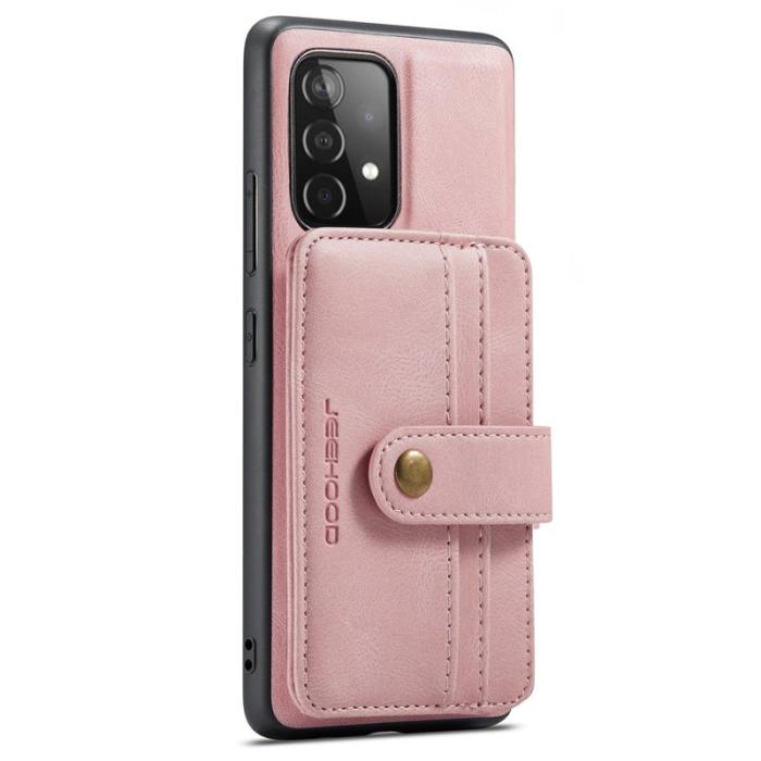 JEEHOOD - JEEHOOD Samsung Galaxy A52 4G/5G Plånboksfodral Konstläder Rosa