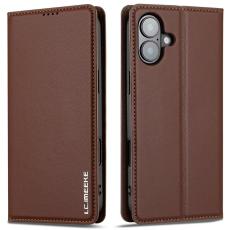 LC.imeeke - LC.IMEEKE L1 Series iPhone 17 Pl&aring;nboksfodral Konstl&auml;der - Brun