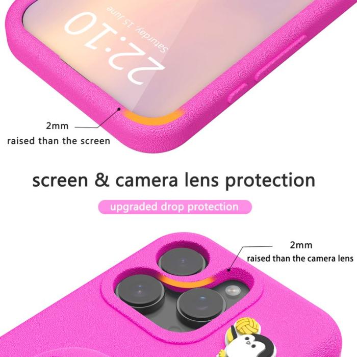 OEM - D.G Ming iPhone 16 Pro Fodral Kickstand Shockproof EVA - Rosa