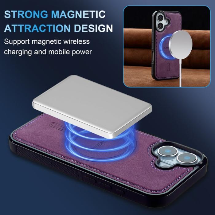 LC.imeeke - LC.IMEEKE L6 iPhone 16 Plus Fodral KonstLäder - Lila