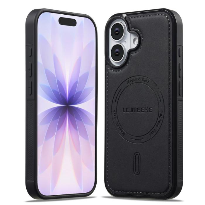 LC.imeeke - LC.IMEEKE L6 iPhone 16 Plus Fodral KonstLäder - Svart