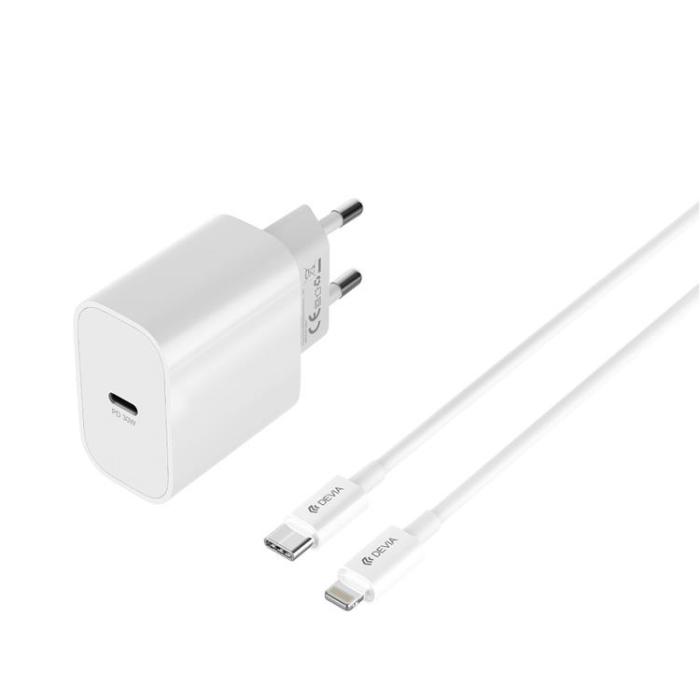 Devia - Devia GaN Snabbladdare USB-C 30W PD USB-C/Lightning Kabel