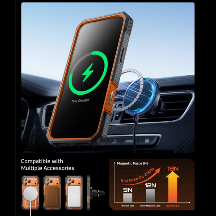 SupCase - Supcase iPhone 17 Pro Max Mobilskal Magsafe UB Grip Pro - Coral