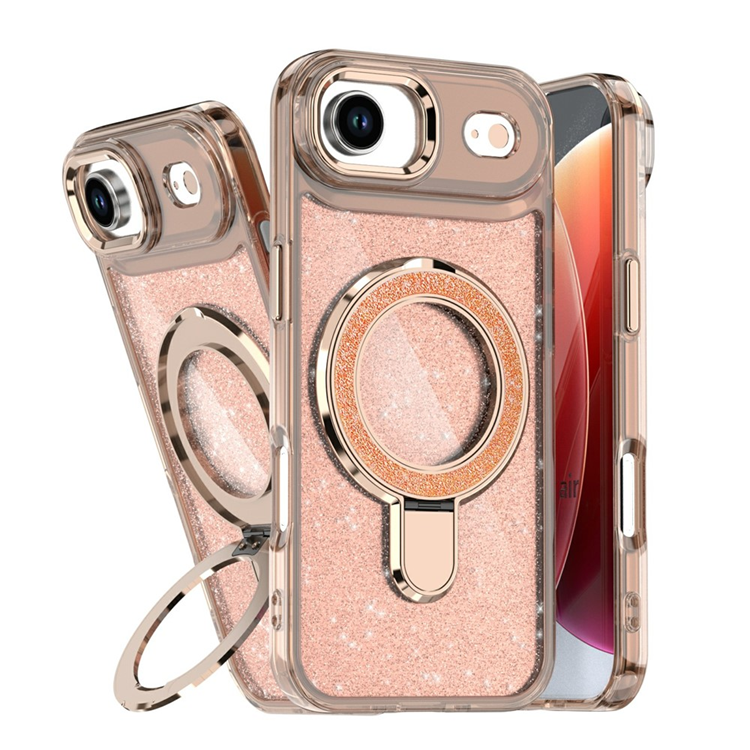Mobilskal till iPhone Air Glitter Design TPU + PC Kickstand - Guld | 2353 | AlltMobil