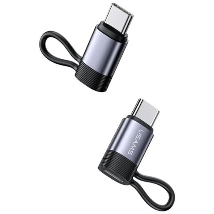 USAMS - USAMS Lightning till USB-C Adapter 30W AU17 - Stål