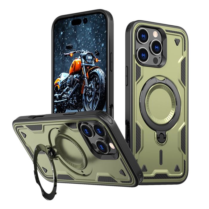 OEM - iPhone 16 Pro Max Mobilskal MagSafe Hybrid Armor Trendy - Grön