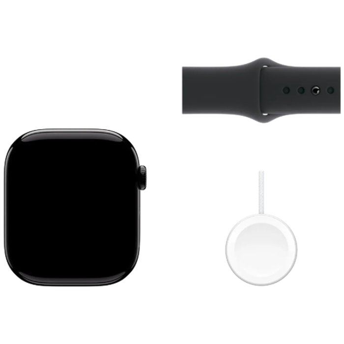 Apple - Apple Watch Series 10 46mm (GPS) Svart (Rubber Band Svart S/M)