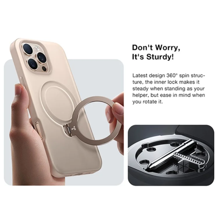 Torras - Torras iPhone 16 Pro Max Mobilskal Magsafe Ringhållare - Transparent