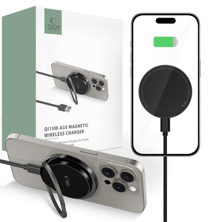 Tech-Protect Trådlös Laddare Magsafe QI15W-A33 - Svart | 505295 | AlltMobil