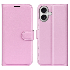 Amorus - AMORUS iPhone 17 Plånboksfodral Flipstativ Litchi - Rosa