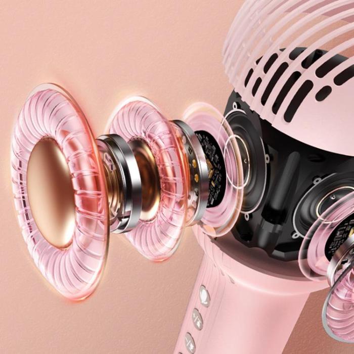 UTGATT1 - Joyroom Trådlös Karaokemikrofon Högtalare 1200mah - Rosa