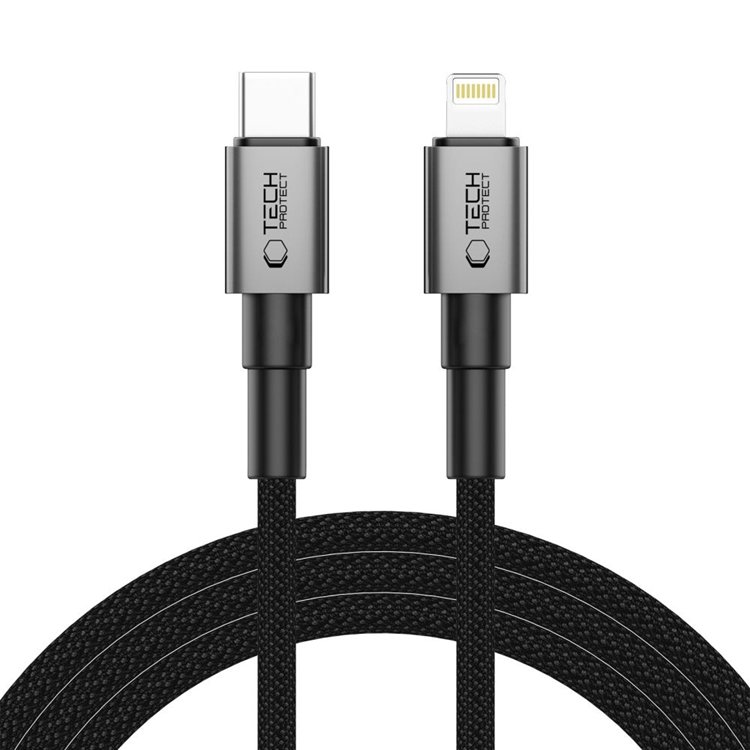 Tech-Protect USB-C Till Lightning kabel (2m) Ultraboost - Grå | 3541 | AlltMobil