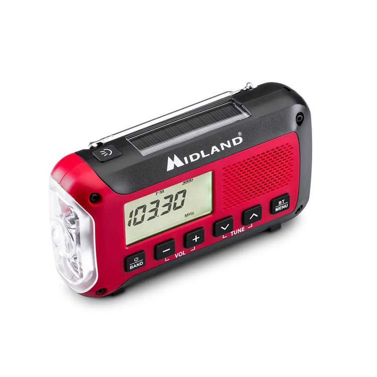 Midland Nödradio ER250BT - Röd/Svart